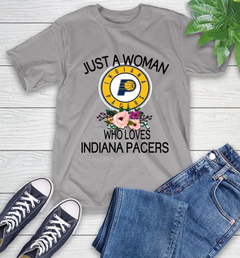 NBA Just A Woman Who Loves Indiana Pacers Basketball Sports T-Shirt 4