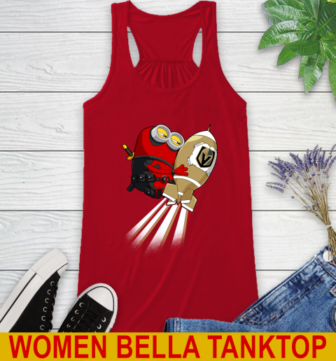 NHL Hockey Vegas Golden Knights Deadpool Minion Marvel Shirt Racerback Tank 4