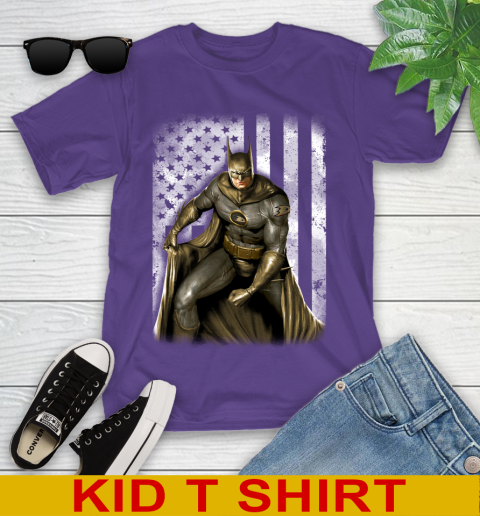 Anaheim Ducks NHL Hockey Batman DC American Flag Shirt Youth T-Shirt 3