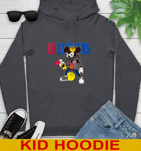 LA Clippers NBA Basketball Mickey Peace Sign Sports Youth Hoodie 9