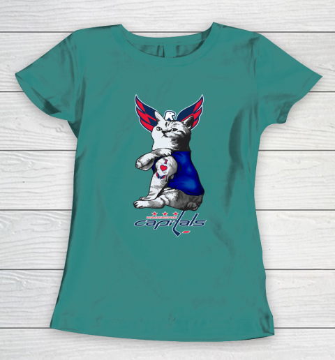 NHL My Cat Loves Washington Capitals Hockey Women's T-Shirt 10