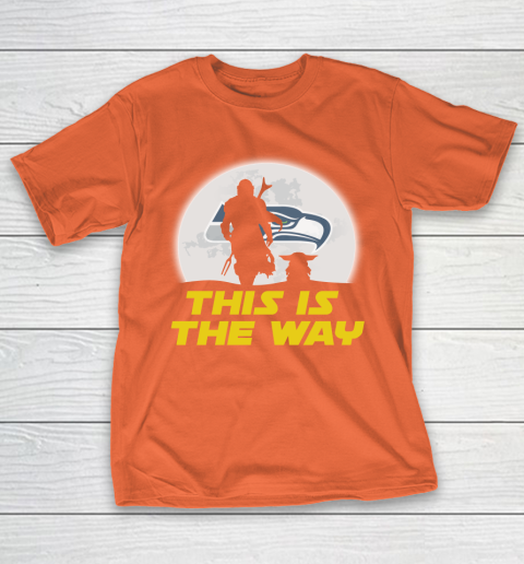 Seattle Seahawks NFL Football Star Wars Yoda And Mandalorian This Is The Way T-Shirt 4