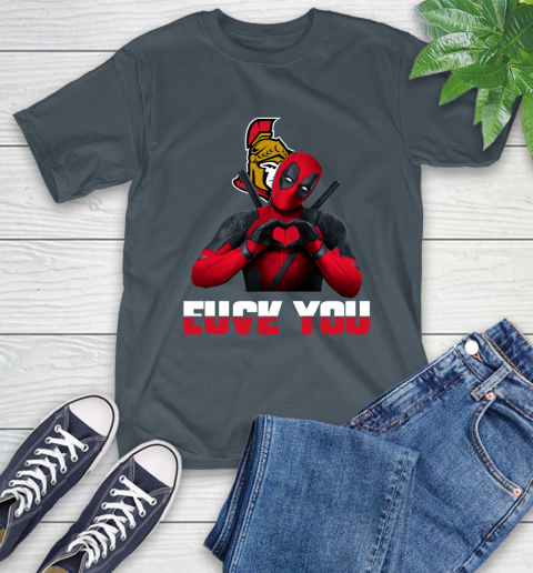NHL Ottawa Senators Deadpool Love You Fuck You Hockey Sports T-Shirt 10