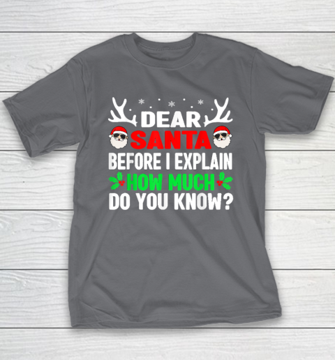 Funny Christmas Shirts Kids Adults Dear Santa I Can Explain Youth T-Shirt 5