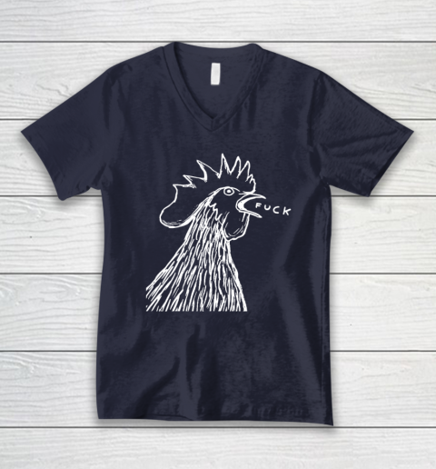 Funny Chicken Rooster Saying FUCK V-Neck T-Shirt 2