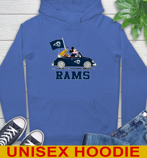 NFL Football Los Angeles Rams Pluto Mickey Driving Disney Shirt Hoodie 9