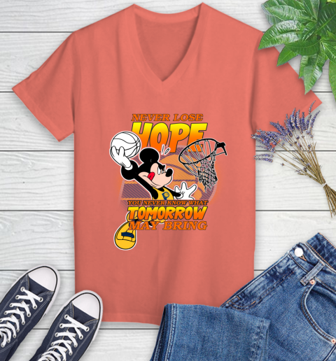 Indiana Pacers NBA Basketball Mickey Disney Never Lose Hope Women's V-Neck T-Shirt 6