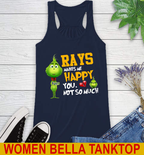 MLB Tampa Bay Rays Makes Me Happy You Not So Much Grinch Baseball Sports Racerback Tank 9