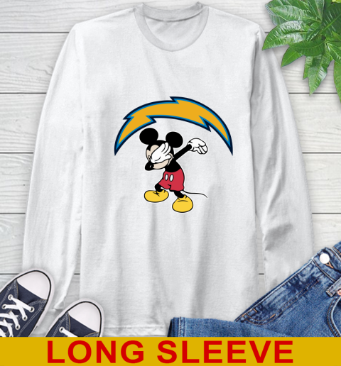 San Diego Chargers NFL Football Dabbing Mickey Disney Sports Long Sleeve T-Shirt