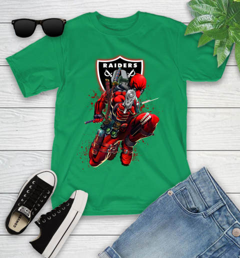 NFL Deadpool Marvel Comics Sports Football Oakland Raiders Youth T-Shirt 6