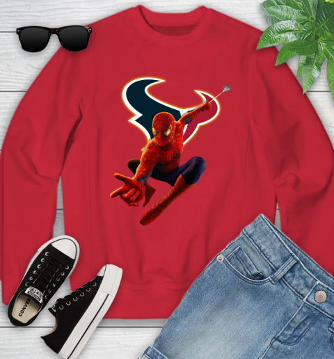 NFL Spider Man Avengers Endgame Football Houston Texans Youth Sweatshirt 9