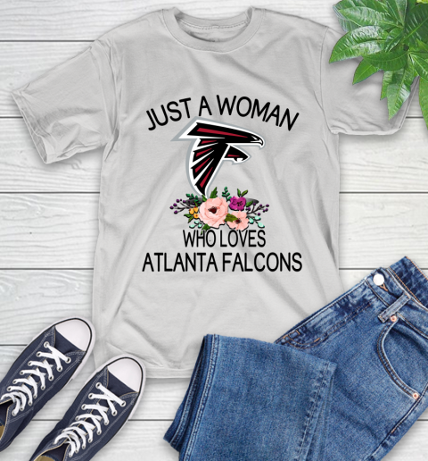 NFL Just A Woman Who Loves Atlanta Falcons Football Sports T-Shirt