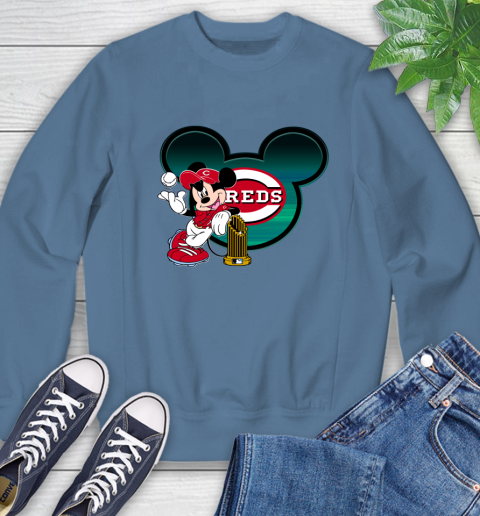 MLB Cincinnati Reds The Commissioner's Trophy Mickey Mouse Disney Sweatshirt 7