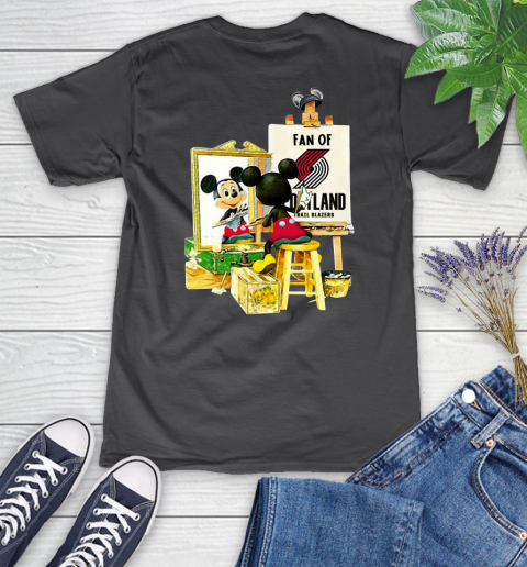 NBA Basketball Portland Trail Blazers Mickey Drawing Shirt 77