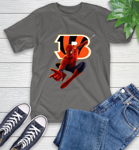 NFL Spider Man Avengers Endgame Football Cincinnati Bengals T-Shirt 9