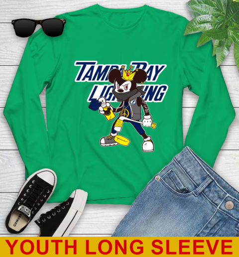 Tampa Bay Lightning NHL Hockey Mickey Peace Sign Sports Youth Long Sleeve 7