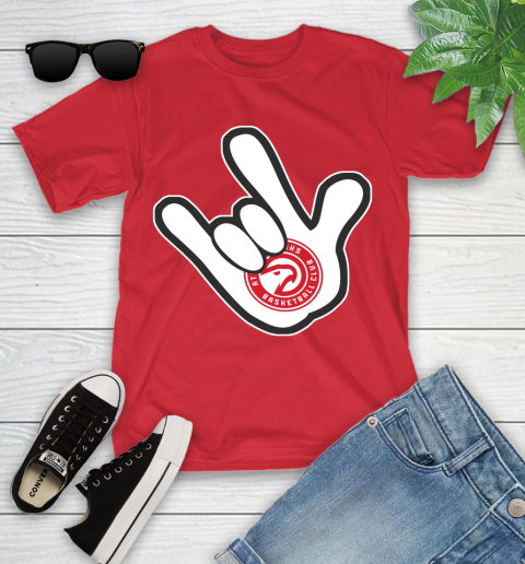 Atlanta Hawks NBA Basketball Mickey Rock Hand Disney Youth T-Shirt 10