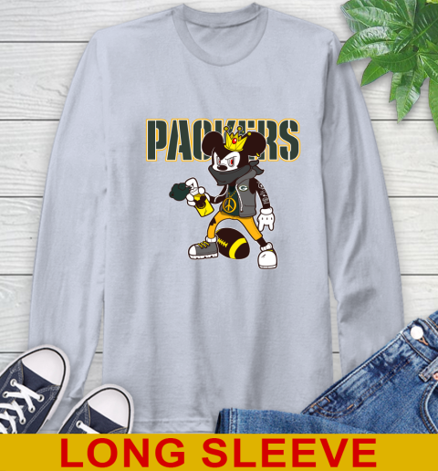 Green Bay Packers NFL Football Mickey Peace Sign Sports Long Sleeve T-Shirt 6
