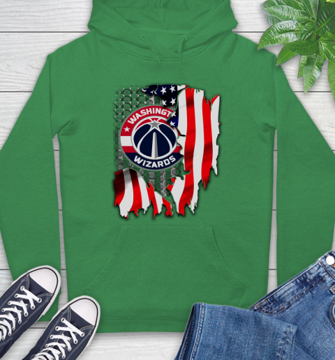 Washington Wizards NBA Basketball American Flag Hoodie 8