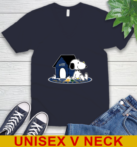 NBA Basketball Utah Jazz Snoopy The Peanuts Movie Shirt V-Neck T-Shirt 3
