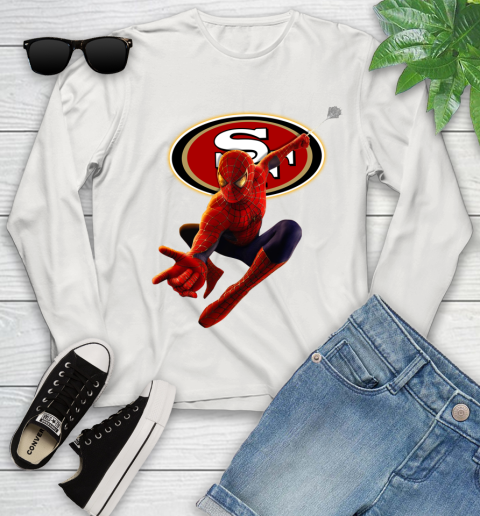 NFL Spider Man Avengers Endgame Football San Francisco 49ers Youth Long Sleeve 12