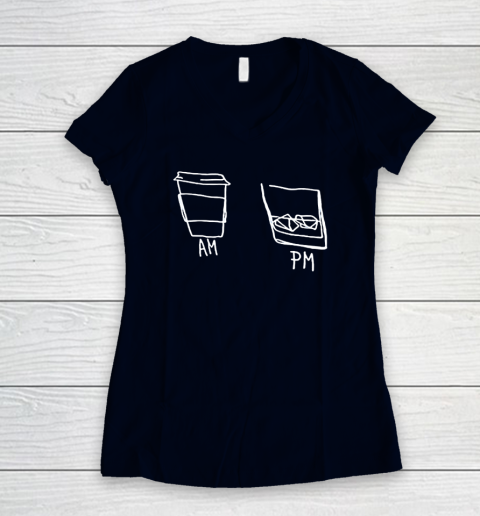 AM Coffee PM Win Women's V-Neck T-Shirt 2