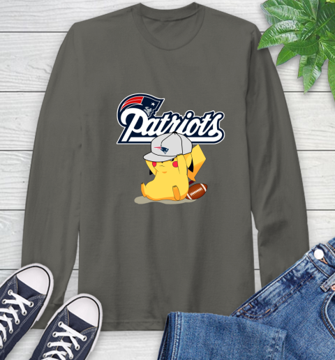 NFL Pikachu Football Sports New England Patriots Long Sleeve T-Shirt 8