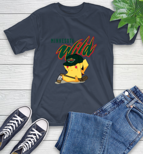 NHL Pikachu Hockey Sports Minnesota Wild T-Shirt 4