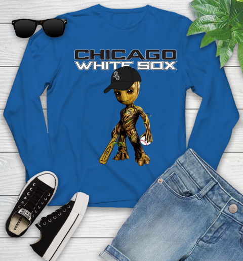 MLB Chicago White Sox Groot Guardians Of The Galaxy Baseball Youth Long Sleeve 9
