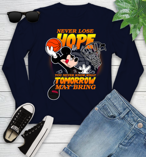 Toronto Raptors NBA Basketball Mickey Disney Never Lose Hope Youth Long Sleeve 2