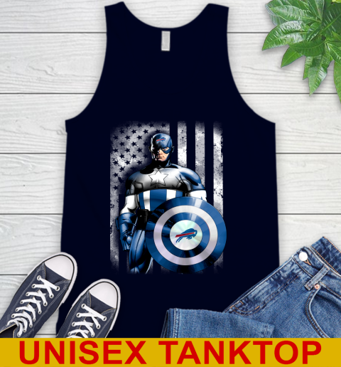 Buffalo Bills NFL Football Captain America Marvel Avengers American Flag Shirt Tank Top 2