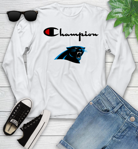 NFL Football Carolina Panthers Champion Shirt Youth Long Sleeve