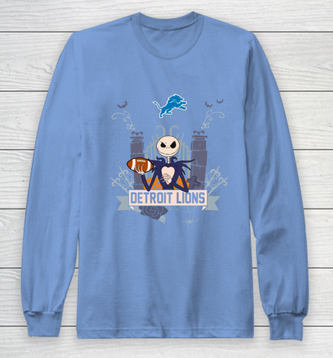 NFL Detroit Lions Football Jack Skellington Halloween Long Sleeve T-Shirt 8