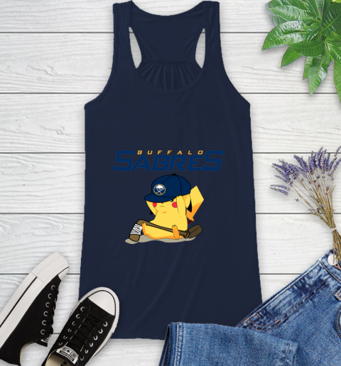 NHL Pikachu Hockey Sports Buffalo Sabres Racerback Tank 12