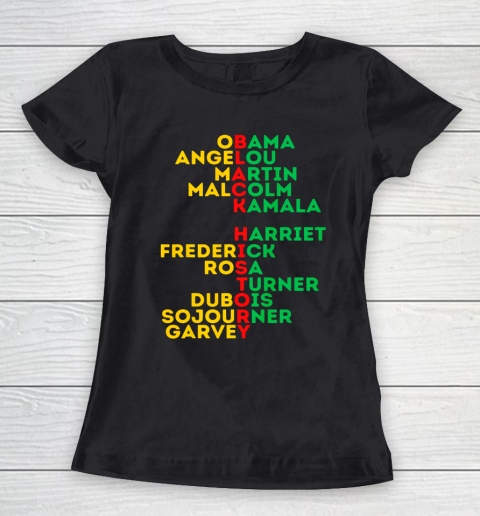 Black History Month Dream Like Leaders African American Love Women's T-Shirt