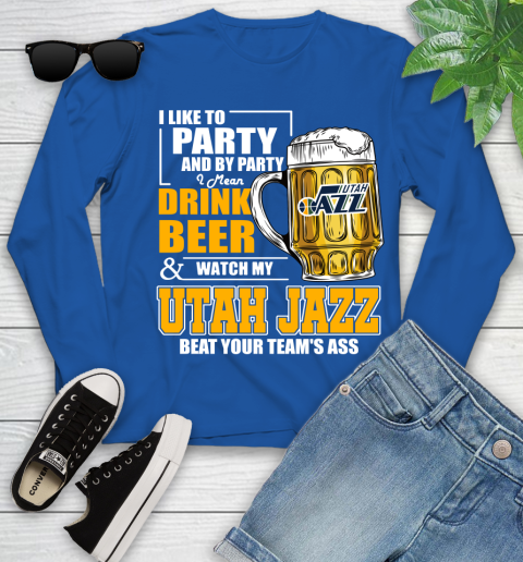 NBA Drink Beer and Watch My Utah Jazz Beat Your Team's Ass Basketball Youth Long Sleeve 10