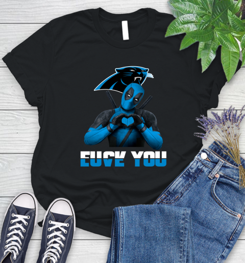 NHL Carolina Panthers Deadpool Love You Fuck You Football Sports Women's T-Shirt