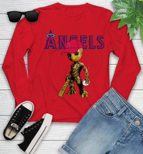 MLB Los Angeles Angels Groot Guardians Of The Galaxy Baseball Youth Long Sleeve 11