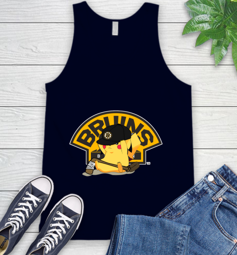 NHL Pikachu Hockey Sports Boston Bruins Tank Top 3