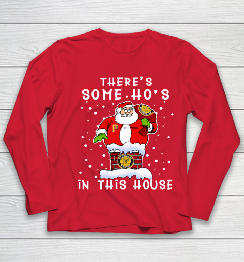 Pittsburgh Pirates Christmas There Is Some Hos In This House Santa Stuck In The Chimney MLB Youth Long Sleeve 8