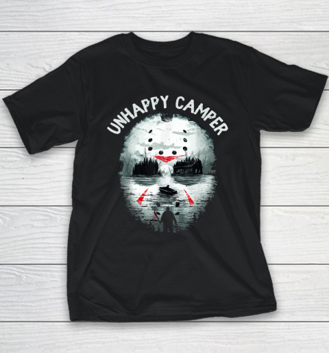 Scary Halloween Mens Camping Unhappy Camper Youth T-Shirt