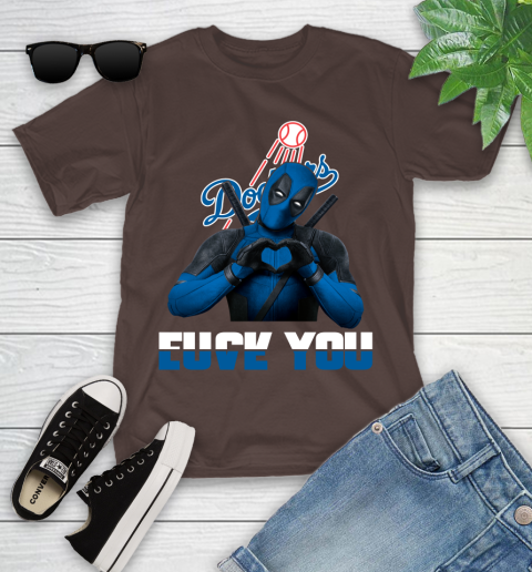 MLB Los Angeles Dodgers Deadpool Love You Fuck You Baseball Sports Youth T-Shirt 7