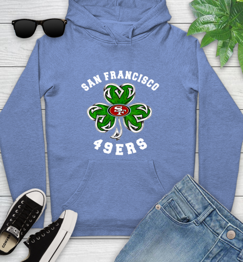 NFL San Francisco 49ers Three Leaf Clover St Patrick's Day Football Sports Youth Hoodie 13