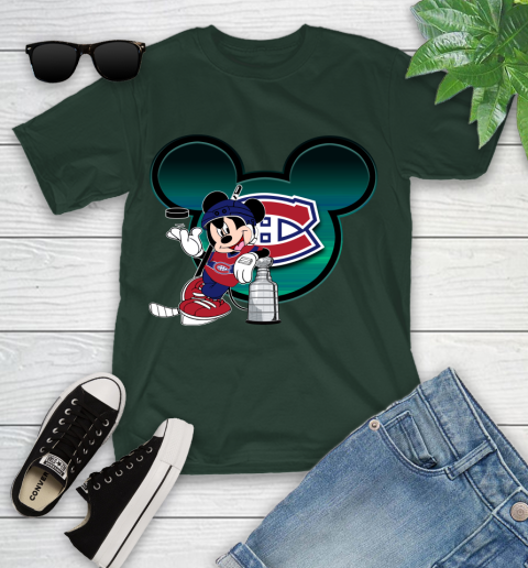 NHL Montreal Canadiens Stanley Cup Mickey Mouse Disney Hockey T Shirt Youth T-Shirt 5