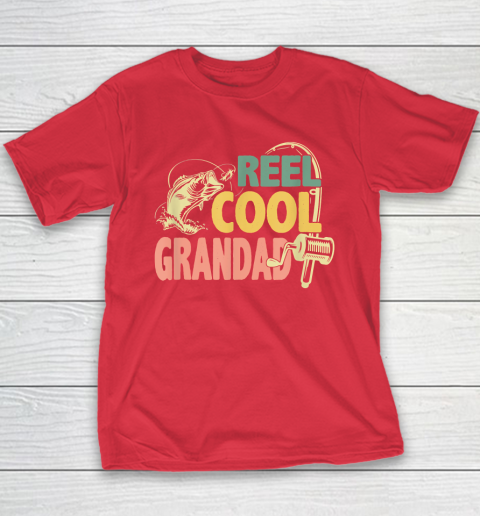 Reel Cool Grandad Fishing Shirts Funny Fathers Day Fisher Youth T