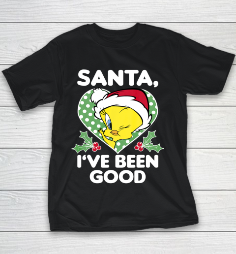 Looney Tunes Christmas Tweety Bird Santa I ve Been Good Youth T-Shirt