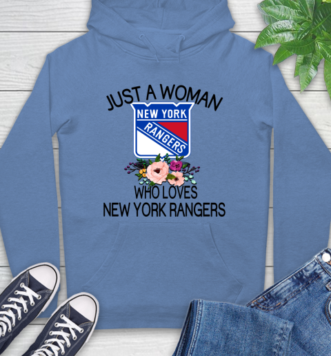 NHL Just A Woman Who Loves New York Rangers Hockey Sports Hoodie 9