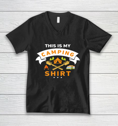 This Is My Camping Shirt Funny Camper V-Neck T-Shirt
