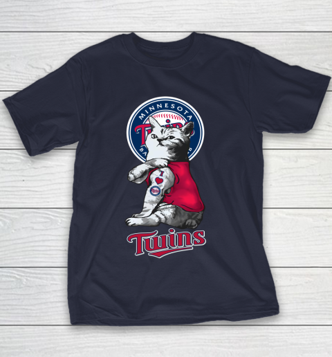 MLB Baseball My Cat Loves Minnesota Twins Youth T-Shirt 2