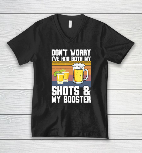 Funny Had My 2 Shots Don't Worry Had Both My Shots Tequila V-Neck T-Shirt